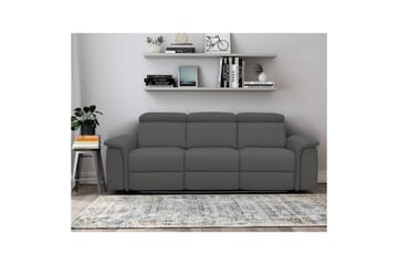 Sofa 3-sæders Pareli Grå, PU, Elektrisk hvilestol - Grå, PU, Elektrisk hvilestol - Møbler - Sofaer - 3 personers sofa
