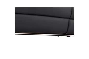Sofa 3-sæders Pareli Sort, Læder/PU, Manuel liggestol - Sort, Læder/PU, Manuel liggestol - Møbler - Sofaer - 3 personers sofa
