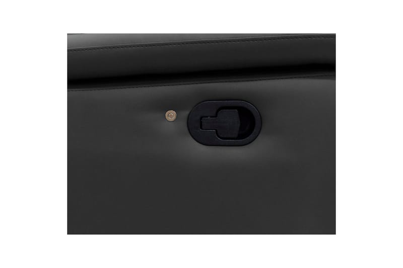 Sofa 3-sæders Pareli Sort, Læder/PU, Manuel liggestol - Sort, Læder/PU, Manuel liggestol - Møbler - Sofaer - 3 personers sofa