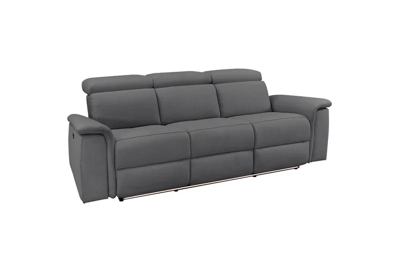 Sofa 3-sæders Pareli Grå, Søndagsstof, Manuel liggestol, Grå, Søndagsstof, Manuel liggestol