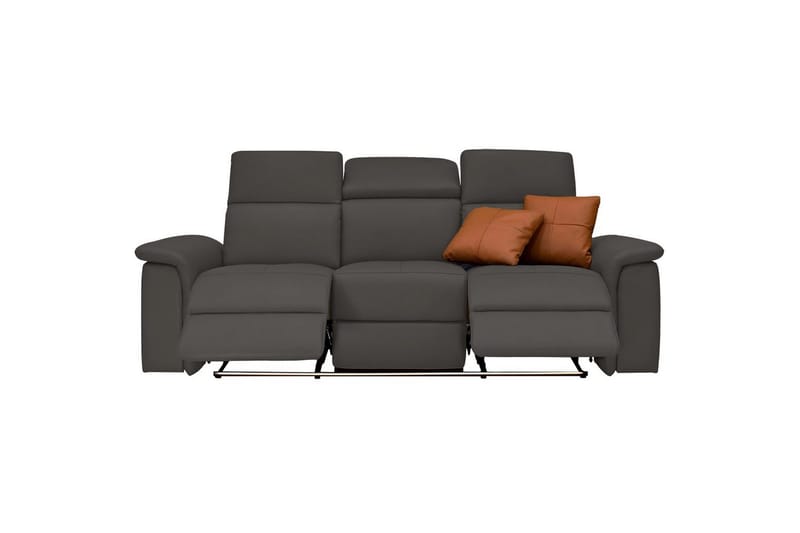 Sofa 3-sæders Pareli Brun, PU, Manuel liggestol - Brun, PU, Manuel liggestol - Møbler - Sofaer - 3 personers sofa