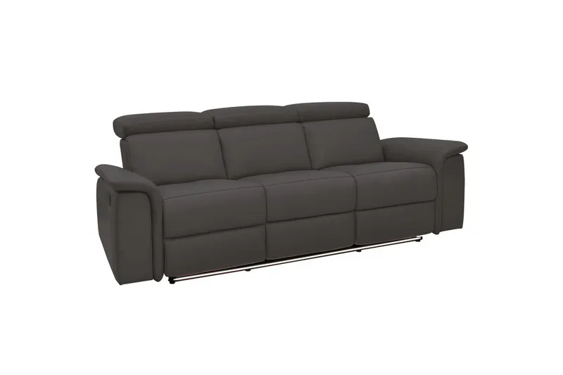 Sofa 3-sæders Pareli Brun, PU, Manuel liggestol - Brun, PU, Manuel liggestol - Møbler - Sofaer - 3 personers sofa
