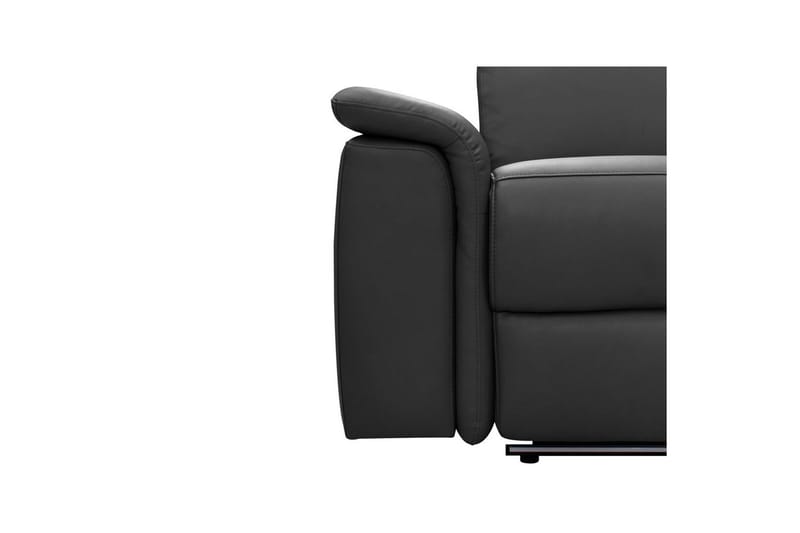 Sofa 3-sæders Pareli Sort, Læder/PU, Manuel liggestol - Sort, Læder/PU, Manuel liggestol - Møbler - Sofaer - Recliner sofaer
