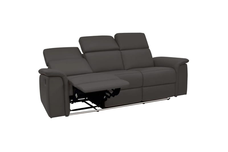 Sofa 3-sæders Pareli Brun, PU, Manuel liggestol - Brun, PU, Manuel liggestol - Møbler - Sofaer - 3 personers sofa