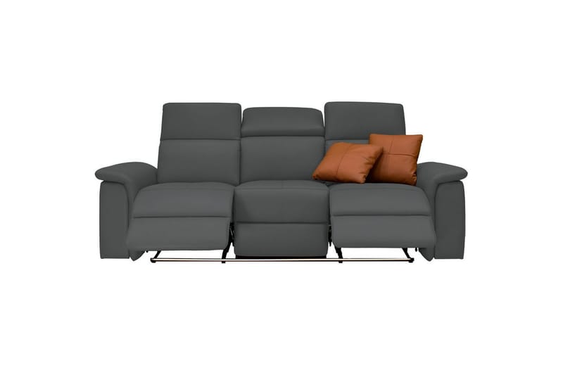 Sofa 3-sæders Pareli Grå, PU, Elektrisk hvilestol - Grå, PU, Elektrisk hvilestol - Møbler - Sofaer - 3 personers sofa