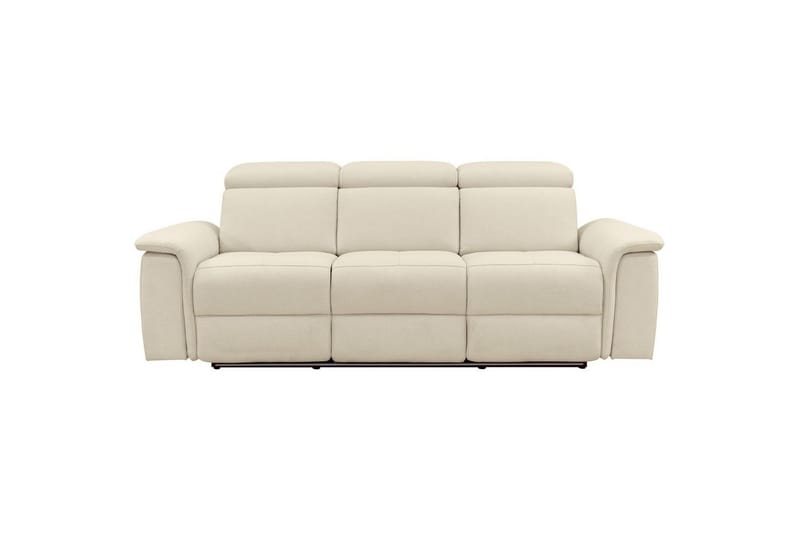 Sofa 3-sæders Pareli Hvid, Søndagsstof, Elektrisk hvilestol - Hvid, Søndagsstof, Elektrisk hvilestol - Møbler - Sofaer - Recliner sofaer