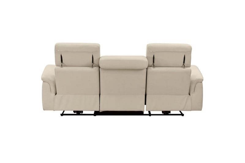 Sofa 3-sæders Pareli Hvid, Søndagsstof, Elektrisk hvilestol - Hvid, Søndagsstof, Elektrisk hvilestol - Møbler - Sofaer - Recliner sofaer