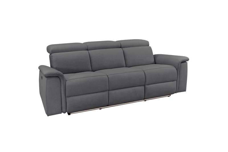 Sofa 3-sæders Pareli Grå, Søndagsstof, Manuel liggestol - Grå, Søndagsstof, Manuel liggestol - Møbler - Sofaer - Recliner sofaer