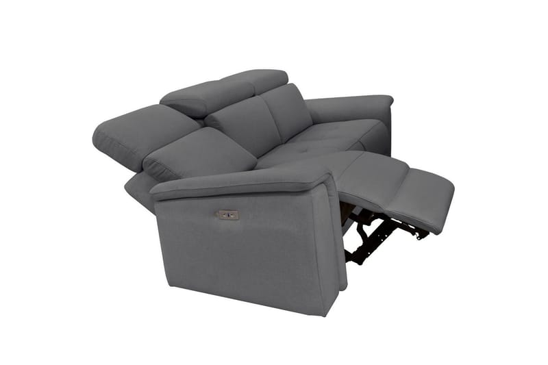 Sofa 3-sæders Pareli Grå, Søndagsstof, Manuel liggestol - Grå, Søndagsstof, Manuel liggestol - Møbler - Sofaer - Recliner sofaer