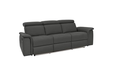 Sofa 3-sæders Pareli Sort, PU, Manuel liggestol