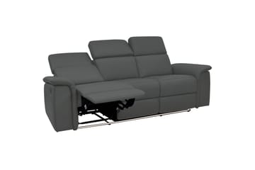 Sofa 3-sæders Pareli Grå, PU, Elektrisk hvilestol - Grå, PU, Elektrisk hvilestol - Møbler - Sofaer - 3 personers sofa