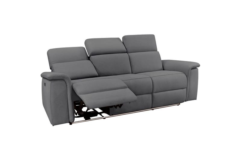 Sofa 3-sæders Pareli Grå, Søndagsstof, Manuel liggestol - Grå, Søndagsstof, Manuel liggestol - Møbler - Sofaer - 3 personers sofa