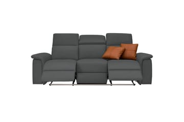 Sofa 3-sæders Pareli Grå, PU, Elektrisk hvilestol - Grå, PU, Elektrisk hvilestol - Møbler - Sofaer - 3 personers sofa
