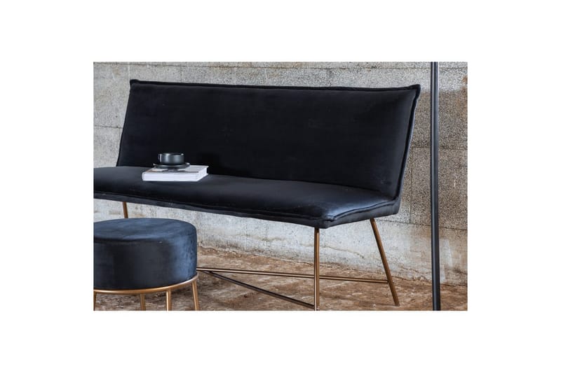 Sofa 3-personers Petra Kobber / Sort Fløjl - Møbler - Sofaer - 3 personers sofa