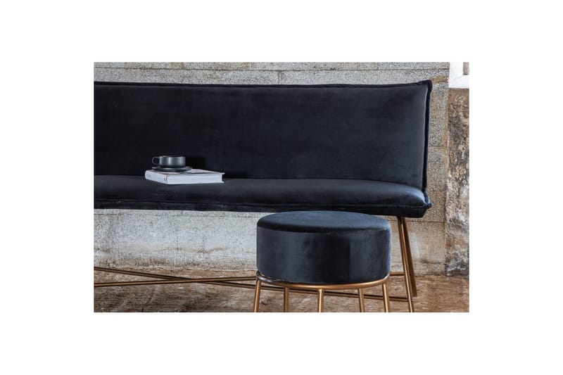 Sofa 3-personers Petra Kobber / Sort Fløjl - Møbler - Sofaer - 3 personers sofa