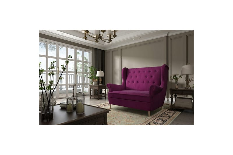 Sofa Eltap Aros 150x103x90 cm - Mat Velvet 68, Rød - Møbler - Sofaer - Velour sofaer