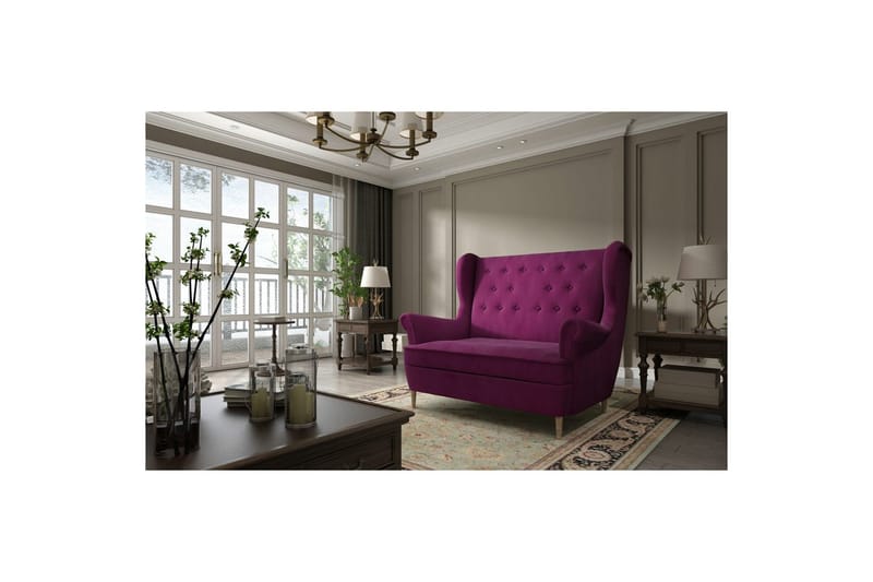 Sofa Eltap Aros 150x103x90 cm, Mat Velvet 68, Rød