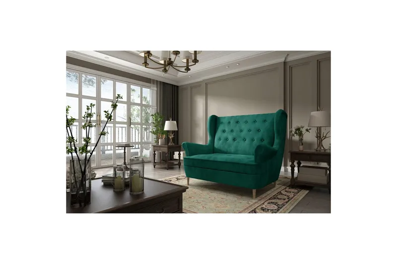 Sofa Eltap Aros 150x103x90 cm - Monolit 37, Grøn - Møbler - Sofaer - Velour sofaer