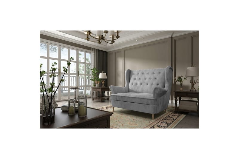 Sofa Eltap Aros 150x103x90 cm, Monolit 84, Lysegrå