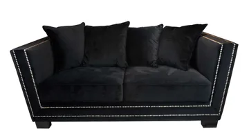 Sofa Henrika 2-personers Onyx Stof med 4 Puder - onyx sort - Møbler - Sofaer - 2 personers sofa