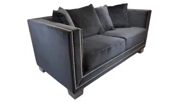 Sofa Henrika 2-personers Onyx Stof med 4 Puder - onyx sort - Møbler - Sofaer - 2 personers sofa