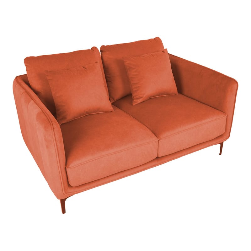 Sofa HOME4YOU Bianka 2-personers Oranž - orange - Møbler - Sofaer - Velour sofaer
