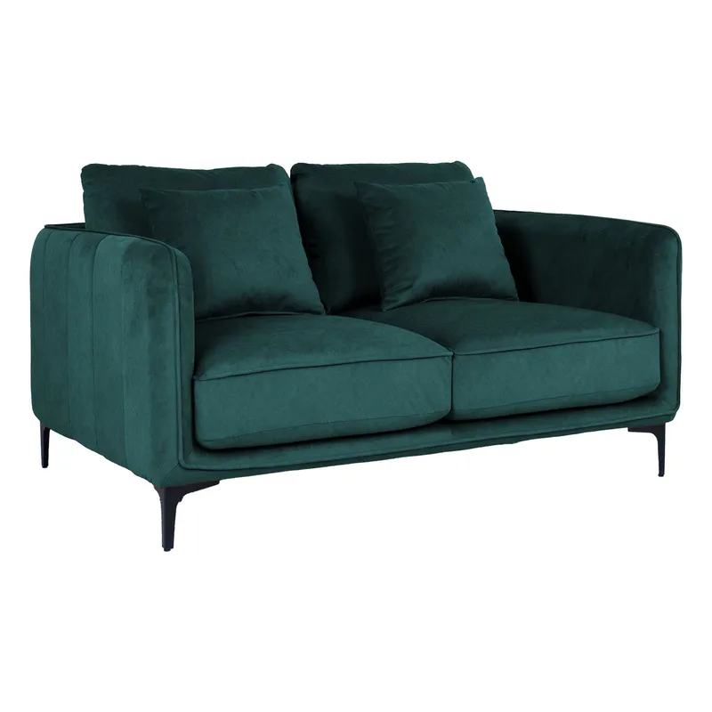 Sofa HOME4YOU Bianka 2-personers Grøn - grøn - Møbler - Sofaer - Velour sofaer
