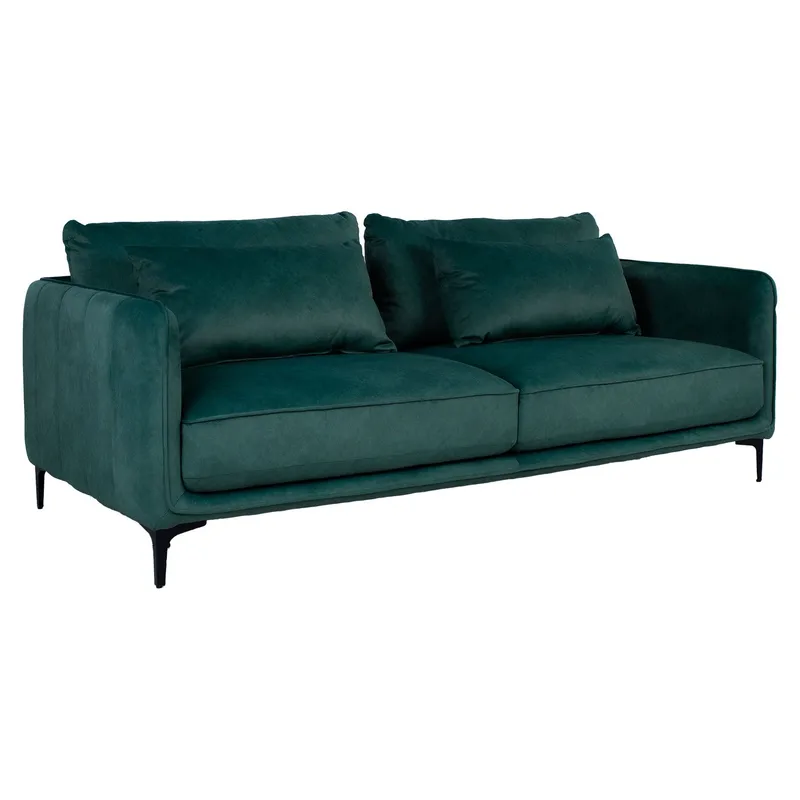 Sofa HOME4YOU Bianka 3-personers Grøn - grøn - Møbler - Sofaer - Velour sofaer