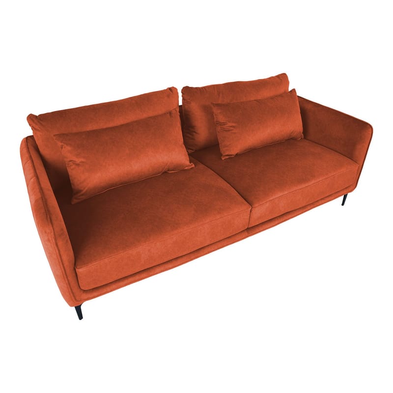 Sofa HOME4YOU Bianka 3-personers Oranž - orange - Møbler - Sofaer - Velour sofaer