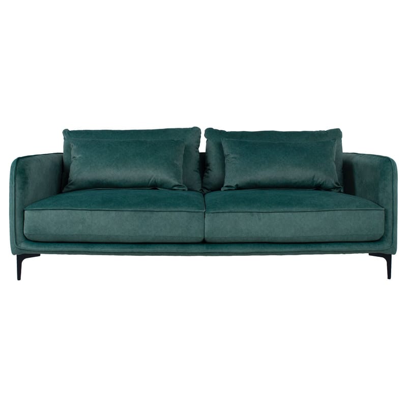 Sofa HOME4YOU Bianka 3-personers Grøn - grøn - Møbler - Sofaer - Velour sofaer