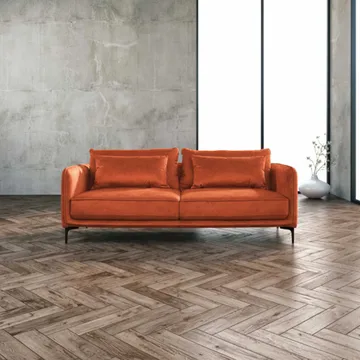 Sofa HOME4YOU Bianka 3-personers Oranž - orange - Møbler - Sofaer - Velour sofaer