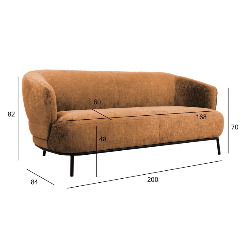 Sofa HOME4YOU Gemala 2,5-personers Orange - orange - Møbler - Sofaer - Velour sofaer