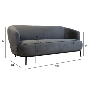 Sofa HOME4YOU Gemala 2,5-personers Mørkegrå - mørkegrå - Møbler - Sofaer - Velour sofaer