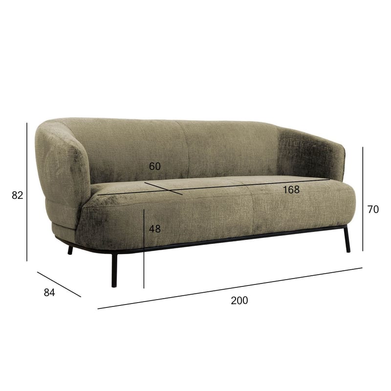 Sofa HOME4YOU Gemala 2,5-personers Beige - beige - Møbler - Sofaer - Velour sofaer