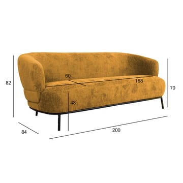 Sofa HOME4YOU Gemala 2,5-personers Gul - gul - Møbler - Sofaer - Velour sofaer