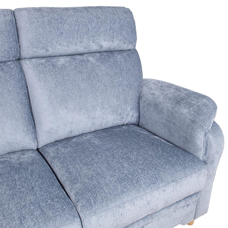Sofa HOME4YOU Ingrid 3-personers Gråblå - gråblå - Møbler - Sofaer - Velour sofaer