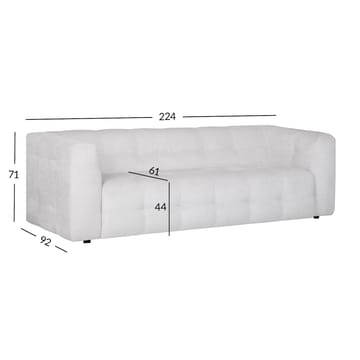 Sofa HOME4YOU Leesi 3-personers beige - beige - Møbler - Sofaer - 3 personers sofa