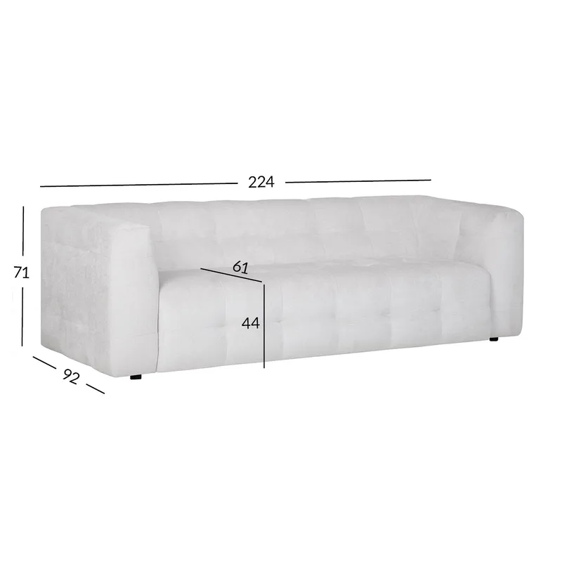Sofa HOME4YOU Leesi 3-personers beige - beige - Møbler - Sofaer - 3 personers sofa