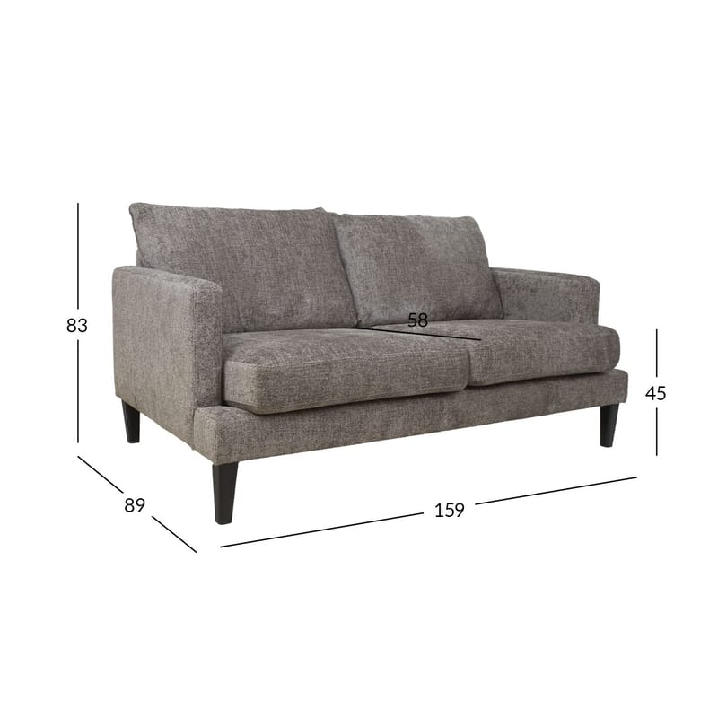 Sofa HOME4YOU Linell 2-personers Gråbrun - gråbrun - Møbler - Sofaer - 2 personers sofa