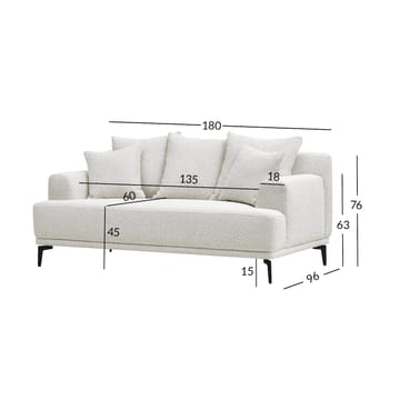 Sofa HOME4YOU Magnolia 2-personers Lys beige - lys beige - Møbler - Sofaer - 2 personers sofa