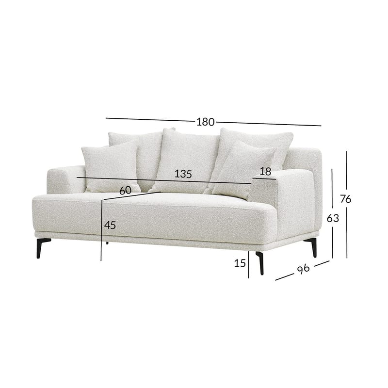 Sofa HOME4YOU Magnolia 2-personers Lys beige - lys beige - Møbler - Sofaer - 2 personers sofa