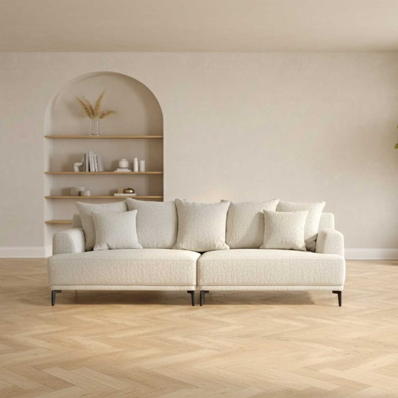 Sofa HOME4YOU Magnolia 4-personers Lys beige - Lys beige - Møbler - Sofaer - 4 personers sofa