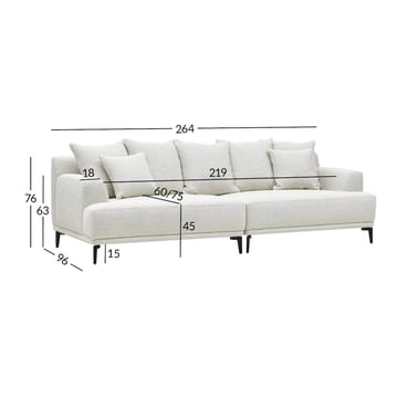 Sofa HOME4YOU Magnolia 4-personers Lys beige - Lys beige - Møbler - Sofaer - 4 personers sofa