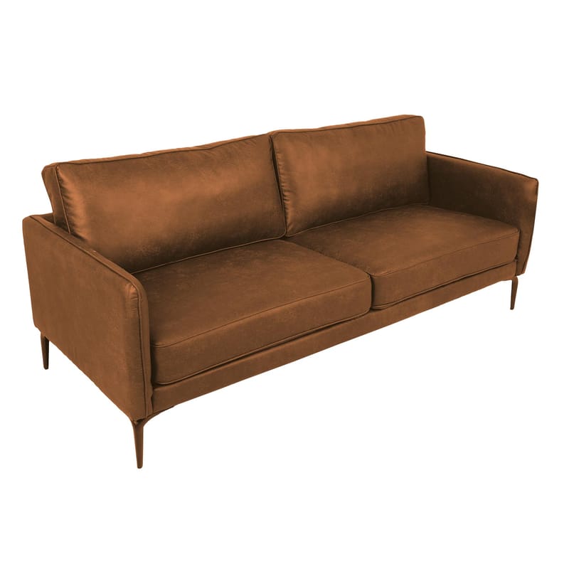 Sofa HOME4YOU Sofia 3-personers Brun - Brun - Møbler - Sofaer - Lædersofaer