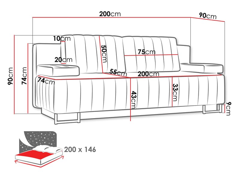sofa Laguna Lumo 55 - Møbler - Sofaer - Sovesofaer