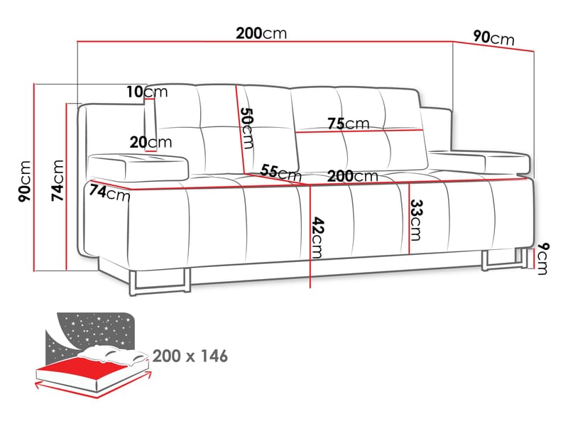 sofa Morena Lumo 55 - Møbler - Sofaer - Sovesofaer