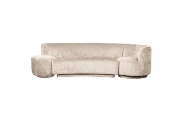 Sofa Sæt Combi-Popular med Skammel - Beige - Møbler - Sofaer - Velour sofaer