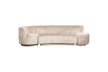 Sofa Sæt Combi-Popular med Skammel - Beige - Møbler - Sofaer - Velour sofaer