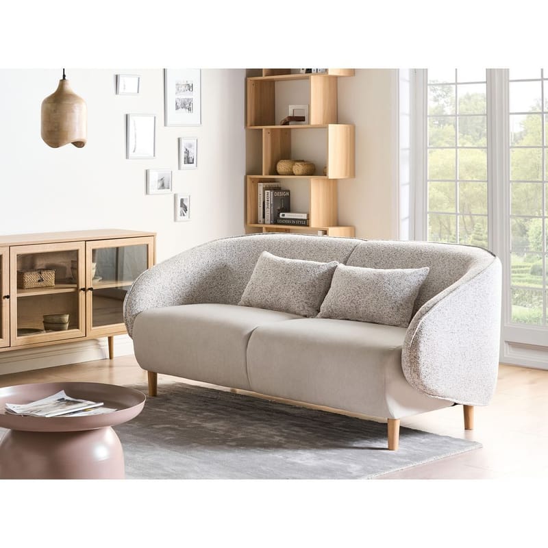 Sofa Umea - Beige, lyst træ - Møbler - Sofaer - 3 personers sofa