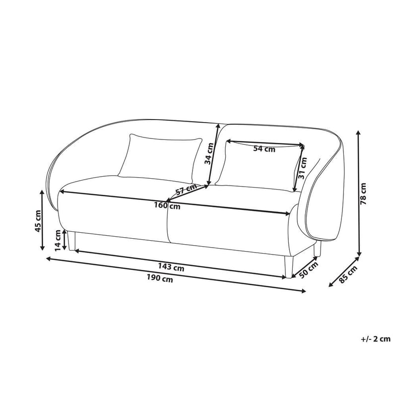 Sofa Umea - Beige, lyst træ - Møbler - Sofaer - 3 personers sofa